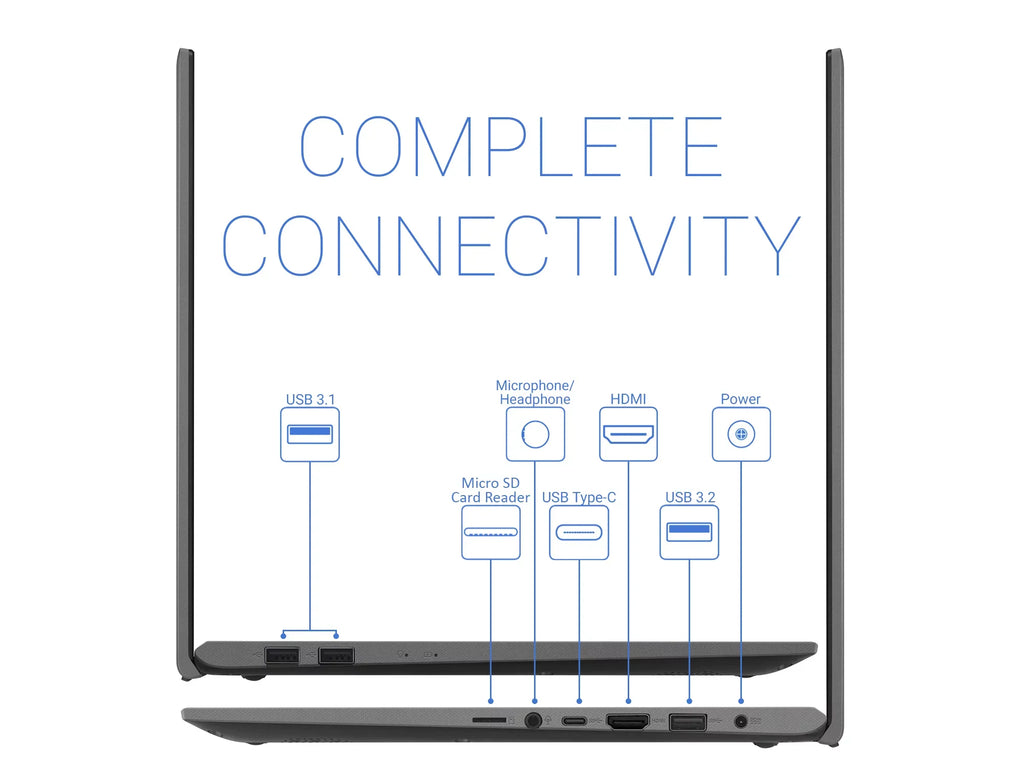 ASizeUSize Vivobook X512JA Laptop, 15.6" FHD Display, Intel Core i7-1065G7 Upto 3.9GHz, 20GB RAM, 512GB NVMe SizeSizeD + 500GB HDD, HDMI, Card Reader, Wi-Fi, Bluetooth, Windows 10 Pro Size