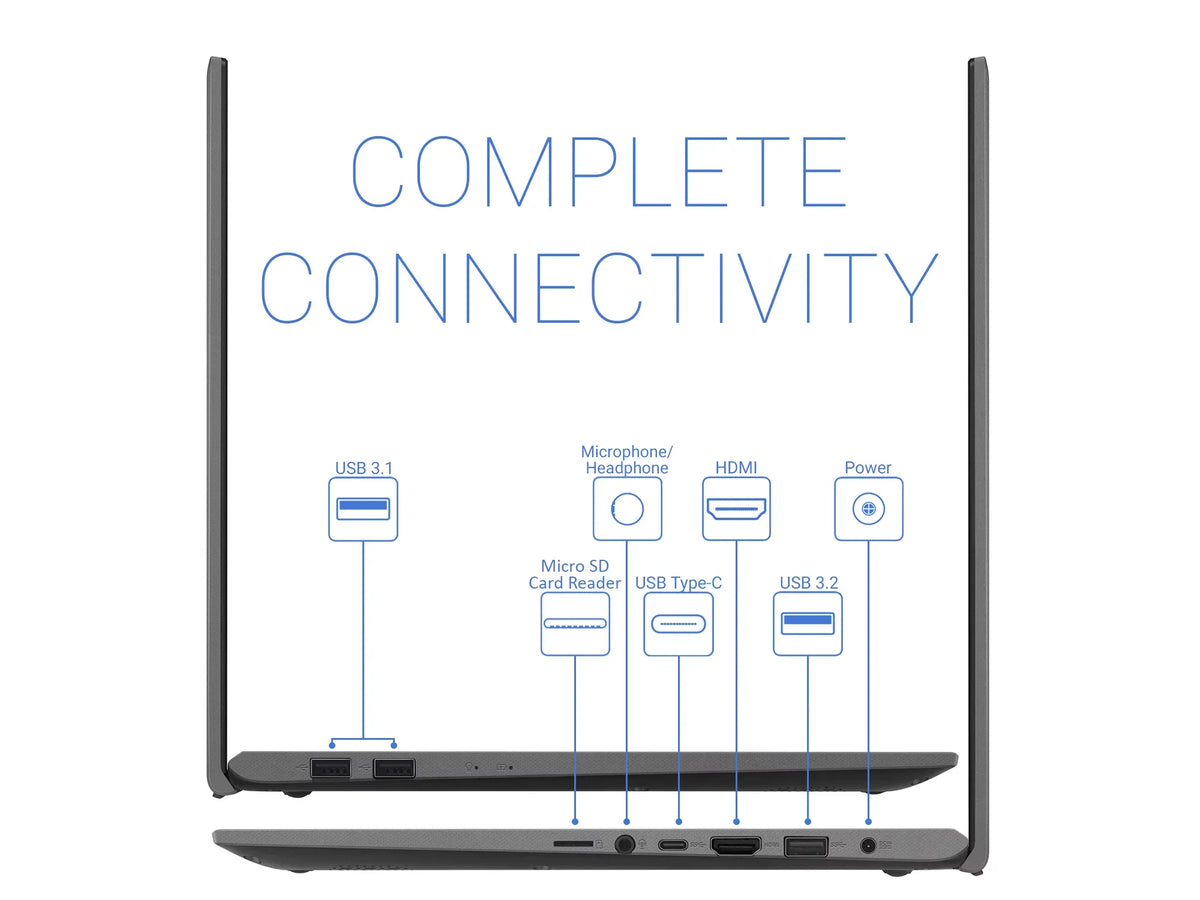 ASizeUSize Vivobook X512JA Laptop, 15.6" FHD Display, Intel Core i7-1065G7 Upto 3.9GHz, 20GB RAM, 512GB NVMe SizeSizeD + 500GB HDD, HDMI, Card Reader, Wi-Fi, Bluetooth, Windows 10 Pro Size