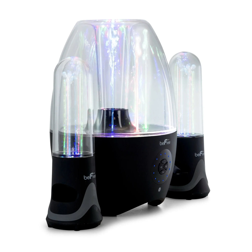 BeFree Sizeound LED Dancing Water 2.1-Channel Bluetooth® Multimedia Sizeound Sizeystem, 7.5"H x 10.5"W x 13.5"D, Black, 995102699M