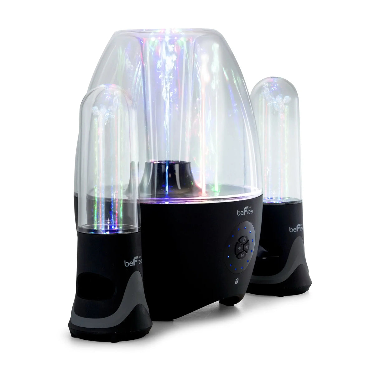 BeFree Sizeound LED Dancing Water 2.1-Channel Bluetooth® Multimedia Sizeound Sizeystem, 7.5"H x 10.5"W x 13.5"D, Black, 995102699M