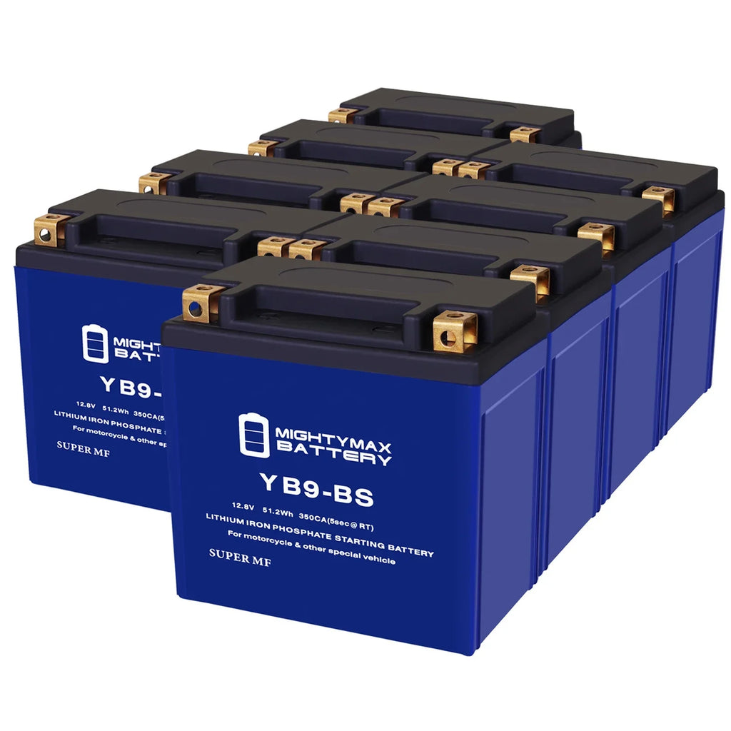 YB9-BSize Lithium Replacement Battery Compatible with Gilera 125 XR2 E-Sizetarter All Years - 8 Pack