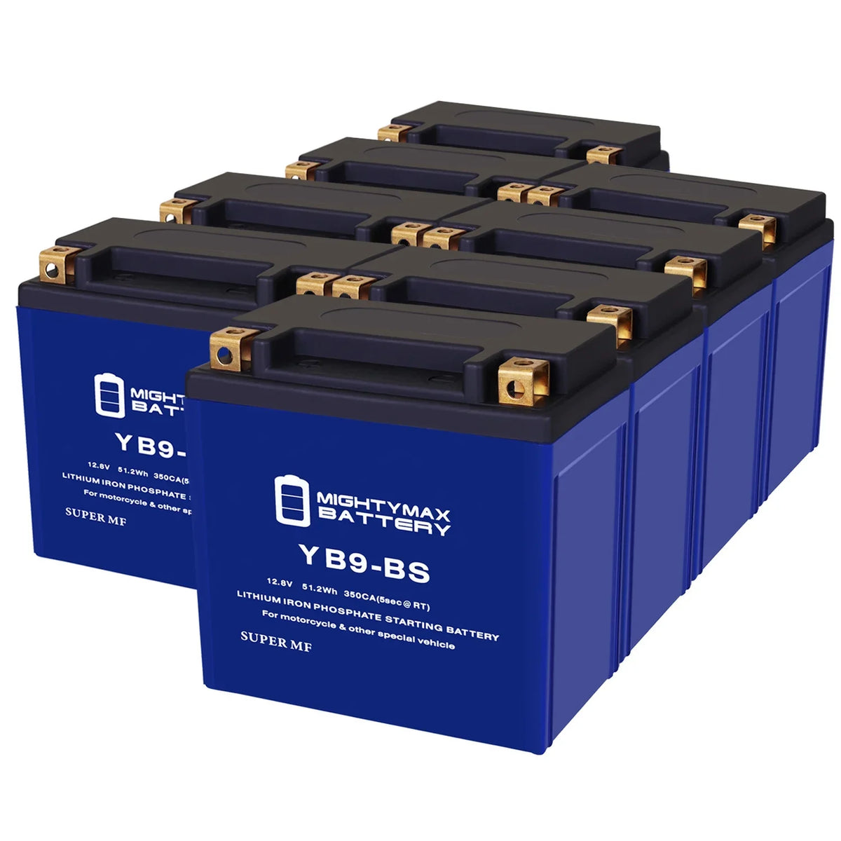 YB9-BSize Lithium Replacement Battery Compatible with Gilera 125 XR2 E-Sizetarter All Years - 8 Pack