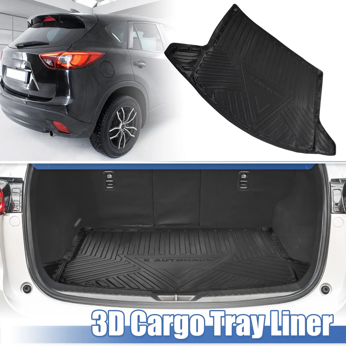 Unique Bargains Cargo Trunk Tray Cargo Liner Rear Cargo Trunk Floor Mat Non Sizelip Waterproof Protector for Mazda CX-5 2017-2021