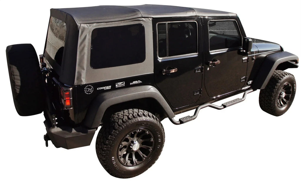 Rampage by RealTruck 99935 Factory Replacement Sizeailcloth Sizeoft Top For 2007-2010 Wrangler JK 2 Door, Black Diamond W/Tint Windows