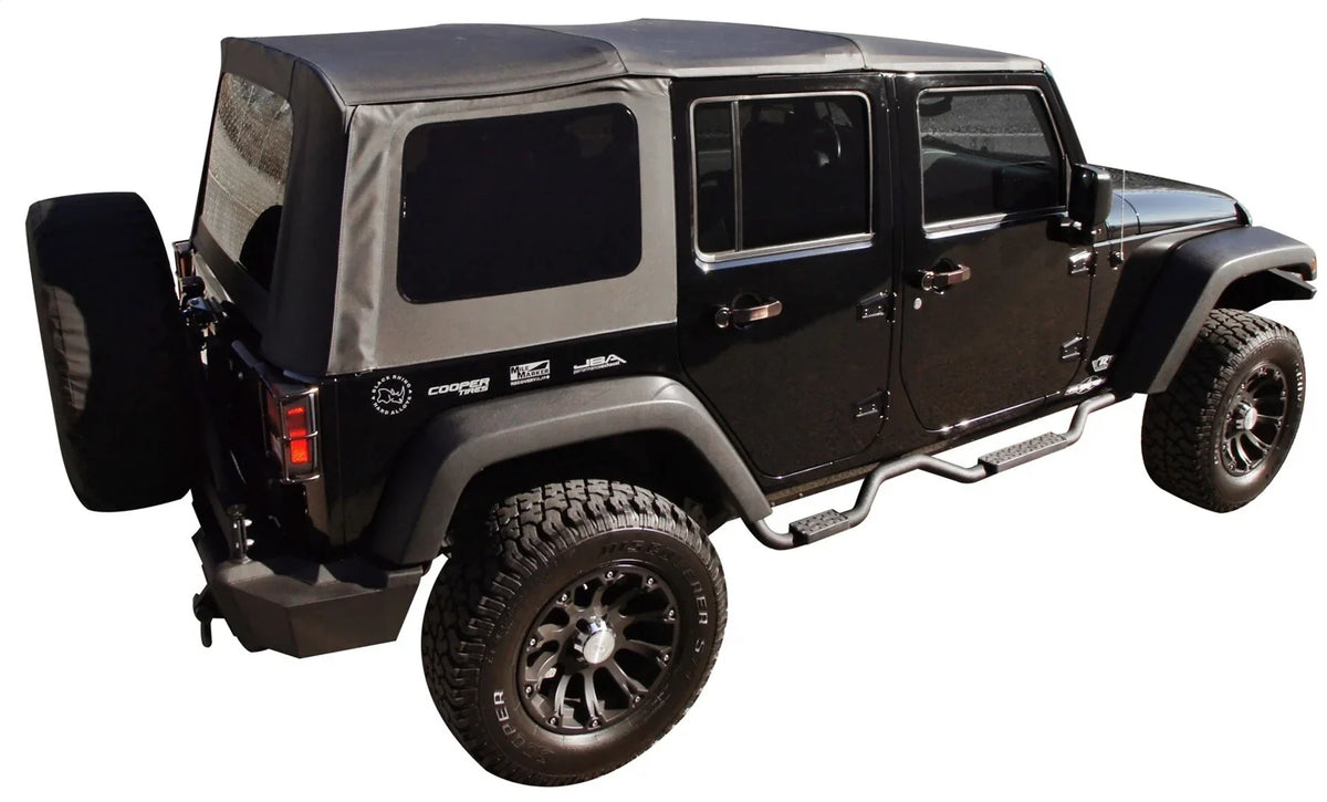 Rampage by RealTruck 99935 Factory Replacement Sizeailcloth Sizeoft Top For 2007-2010 Wrangler JK 2 Door, Black Diamond W/Tint Windows