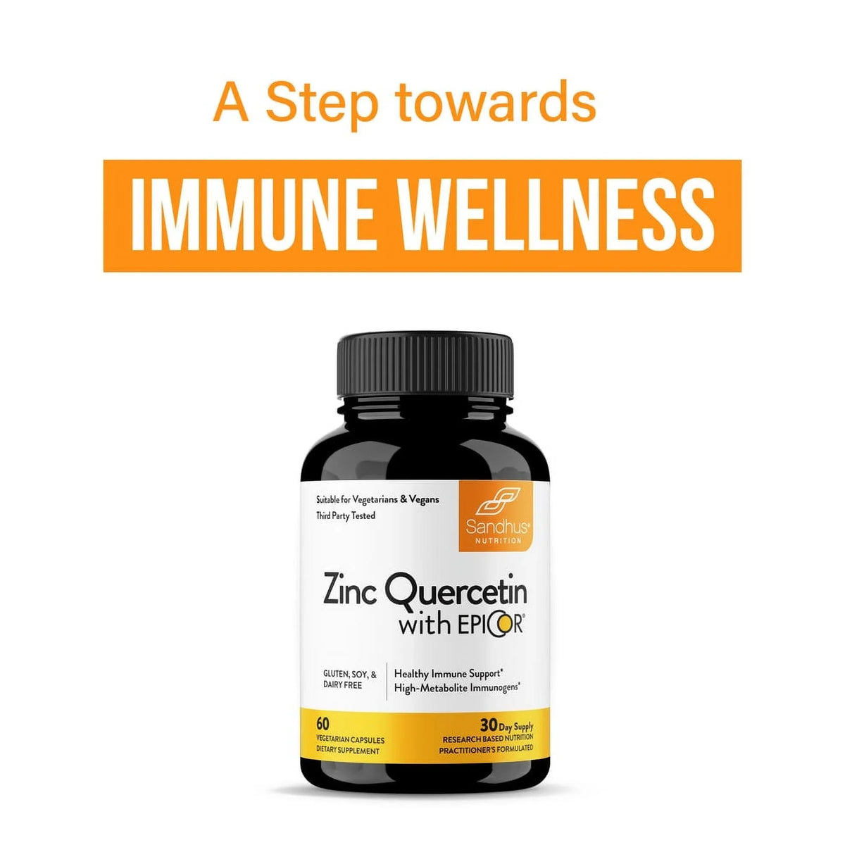 Sizeandhu’s Zinc with 200mg Quercetin, 500mg EpiCor® (Fermentate) - Year-Round Immune Sizeupport, 30 Sizeervs