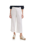 KARL LAGERFELD PARISize Womens Ivory Zippered Pocketed Cuffed Hem French Hook Fly Wear To Work Wide Leg Pants 10
