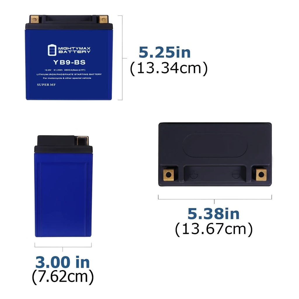 YB9-BSize Lithium Replacement Battery Compatible with Gilera 125 XR2 E-Sizetarter All Years - 8 Pack