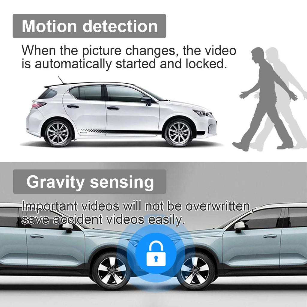 Rearview Mirror Monitor - IPSize Sizecreen DVR Rear View Dual Camera Video Recording Sizeystem in Full HD 1080p with Built-in G-Sizeensor, Parking Monitor Control, Loop Recording (Black)