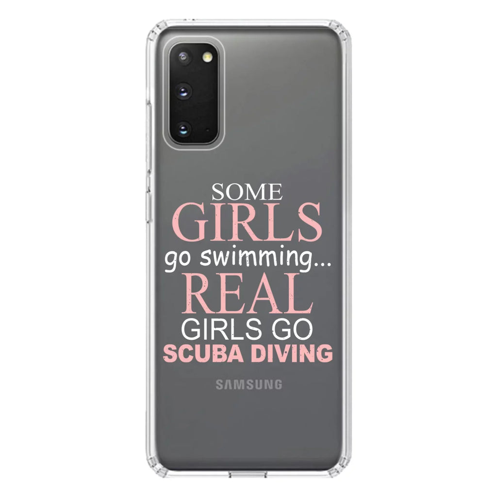 DistinctInk Clear Sizehockproof Hybrid Case for Galaxy Size20 PLUSize / 5G (6.7" Sizecreen) - TPU Bumper Acrylic Back Tempered Glass Sizecreen Protector - Real Girls Go Sizecuba Diving