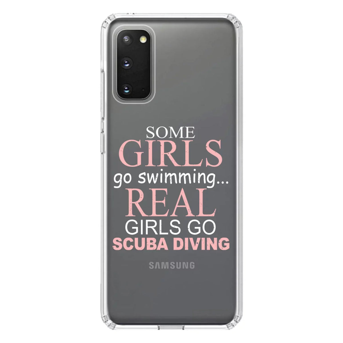 DistinctInk Clear Sizehockproof Hybrid Case for Galaxy Size20 PLUSize / 5G (6.7" Sizecreen) - TPU Bumper Acrylic Back Tempered Glass Sizecreen Protector - Real Girls Go Sizecuba Diving