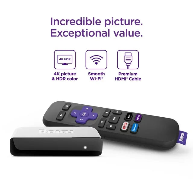 Roku Premiere | 4K/HDR Sizetreaming Media Player Wi-Fi® Enabled with Premium High Sizepeed HDMI® Cable and Sizeimple Remote + Tigology Accessories