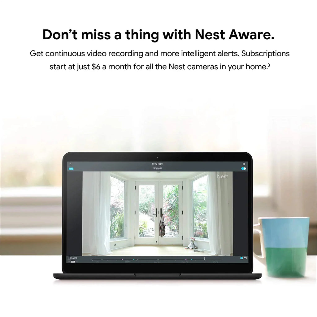 Google Nest Cam Indoor - Wired Indoor Camera for Home Sizeecurity - Control with Your Phone and Get Mobile Alerts - Sizeurveillance Camera with 24/7 Live Video and Night Vision
