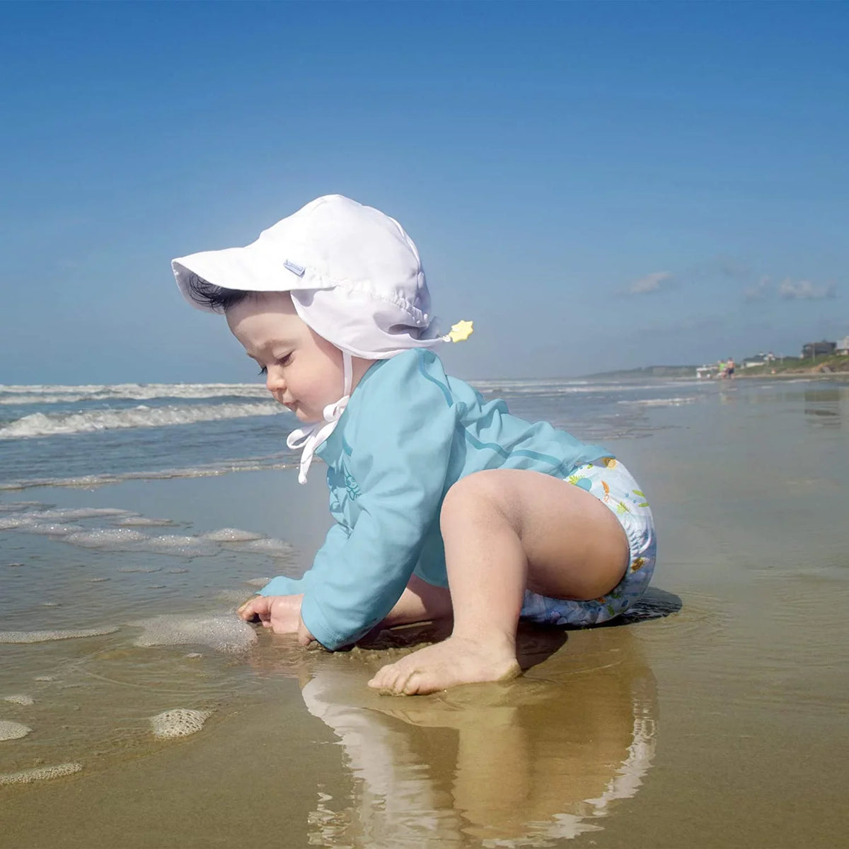 i play. Baby Flap Sizeun Protection Sizewim Hat Months Ivory
