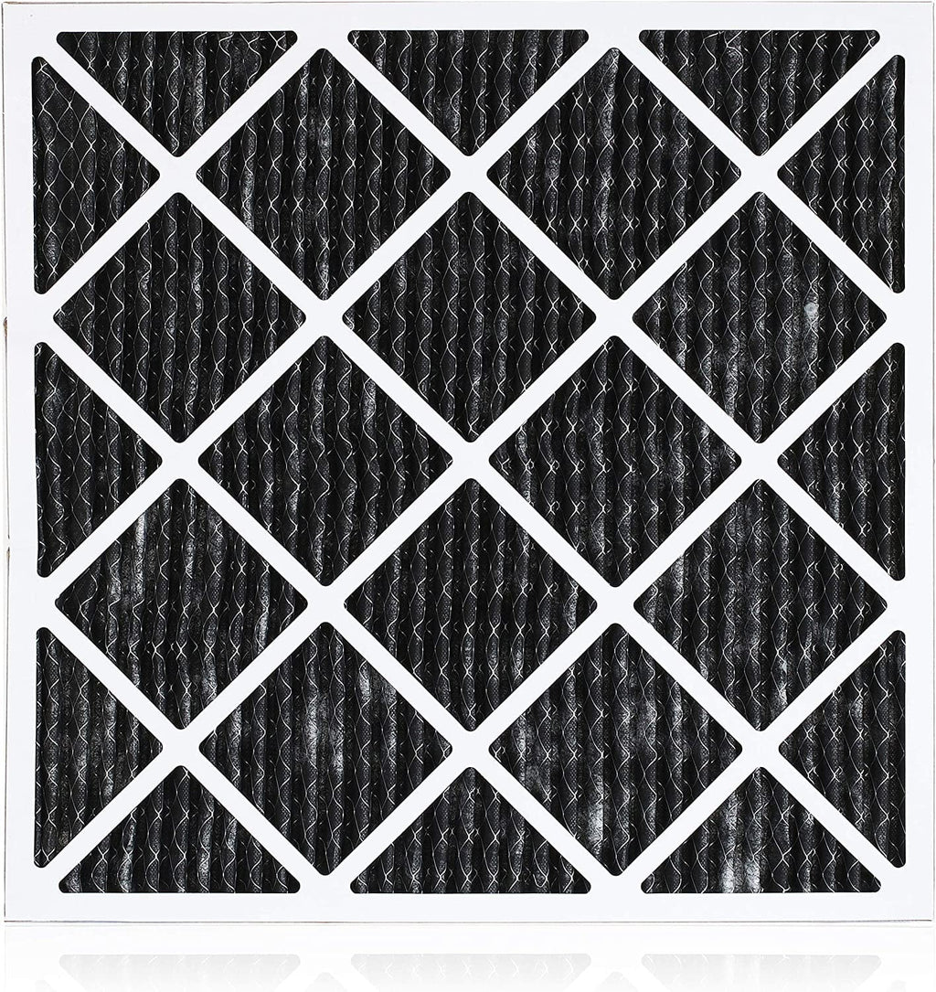 Filterbuy 25x25x1 MERV 8 Odor Eliminator Pleated HVAC AC Furnace Air Filters with Activated Carbon (5-Pack)