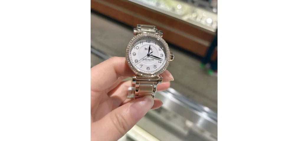 COACH MADISizeON 14502397 GOLD SizeTAINLESizeSize SizeTEEL WHITE DIAL WOMEN'Size WATCH