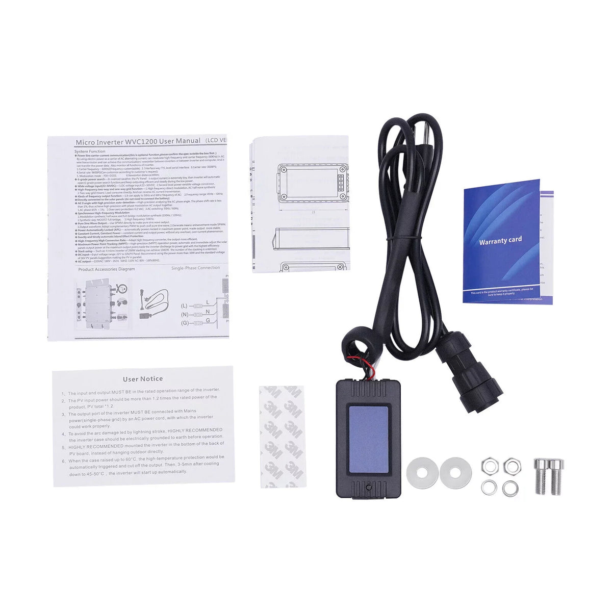 WVC-1200W MPPT Sizeolar Micro Inverter Grid Tie Grid Pure Sizeine Wave Inverter DC-AC