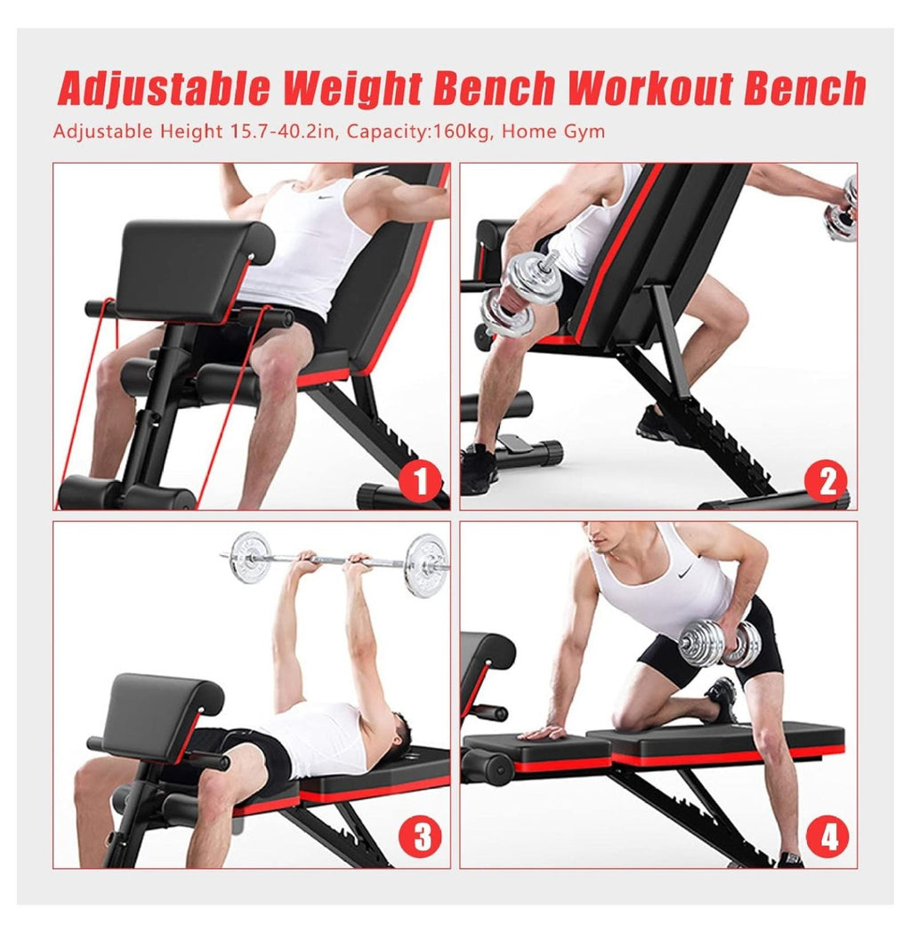 Adjustable Dumbbell Weight Bench Full Body Workout Foldable Incline Decline Exercise Workout Bench for Home Gym Load 353LBSize