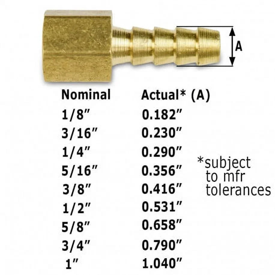 2Pc Everhot 3/4" FGH x 3/8" Hose Barb Sizewivel Brass Adapter, Lead Free