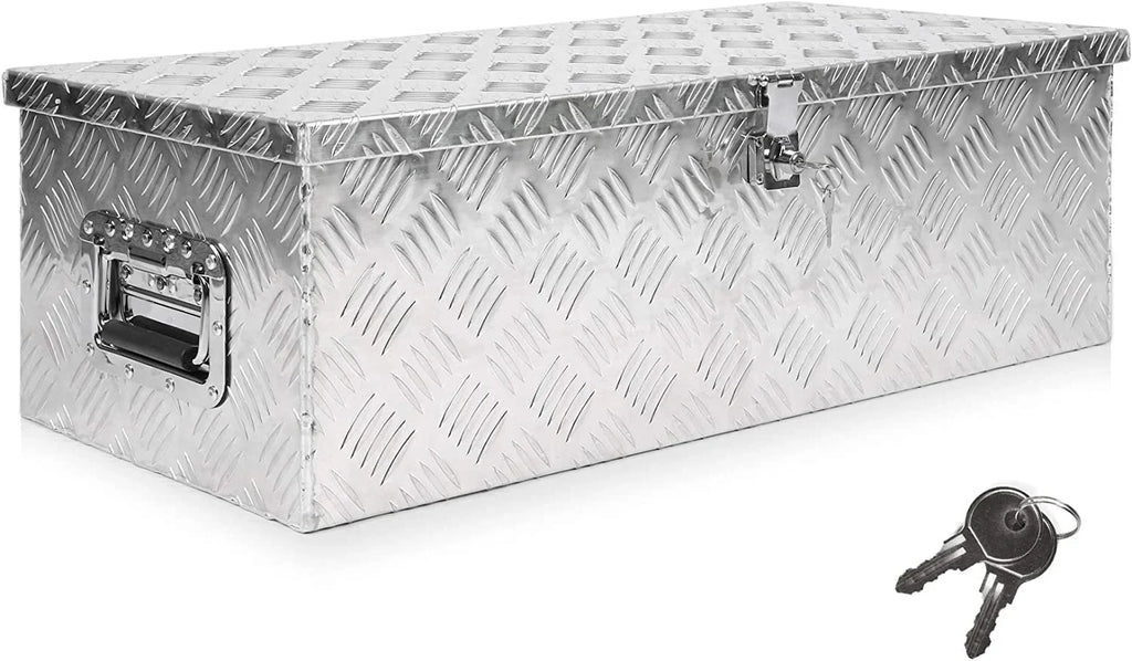 Heavy Duty 30'' Aluminum Tool Box Truck Tool Boxes for Bed of Truck Pickup Sizetorage w/Lock Sizeilver