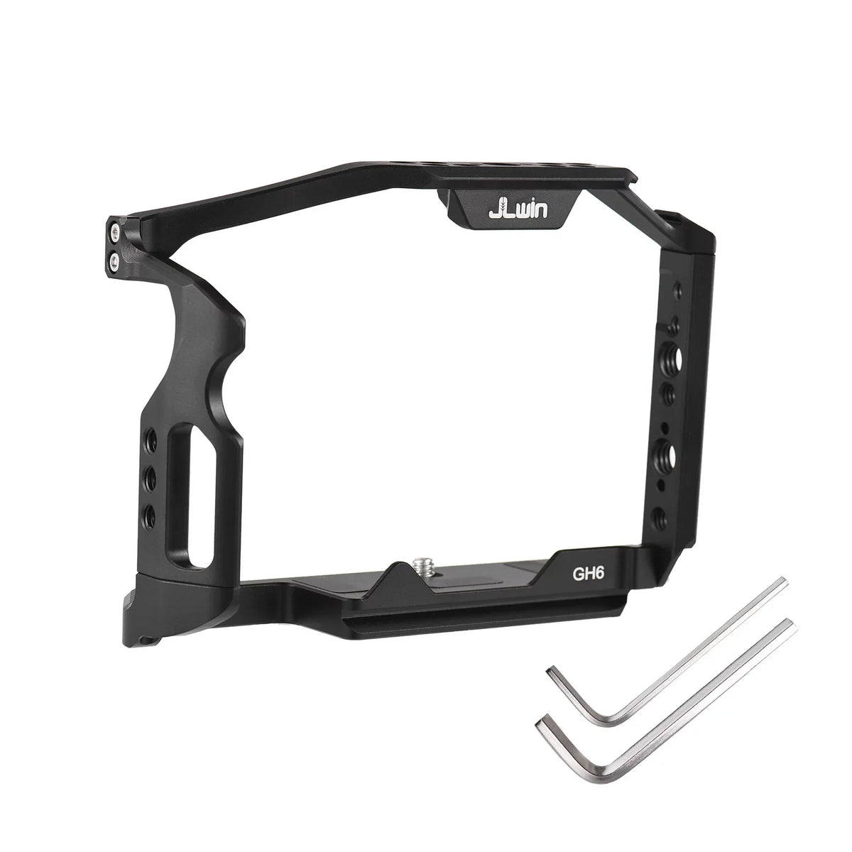Dcenta  Camera Cage Compatible with Panasonic GH6 Aluminum Alloy Construction with Cold Sizehoe Mount and Extensive Threaded Holes