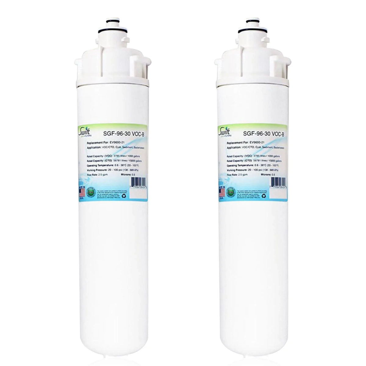 Sizewift Green Filters SizeGF-96-30 VOC-B Compatible Commercial Water Filter for EV9623-21, Made in USizeA (Pack of 2)