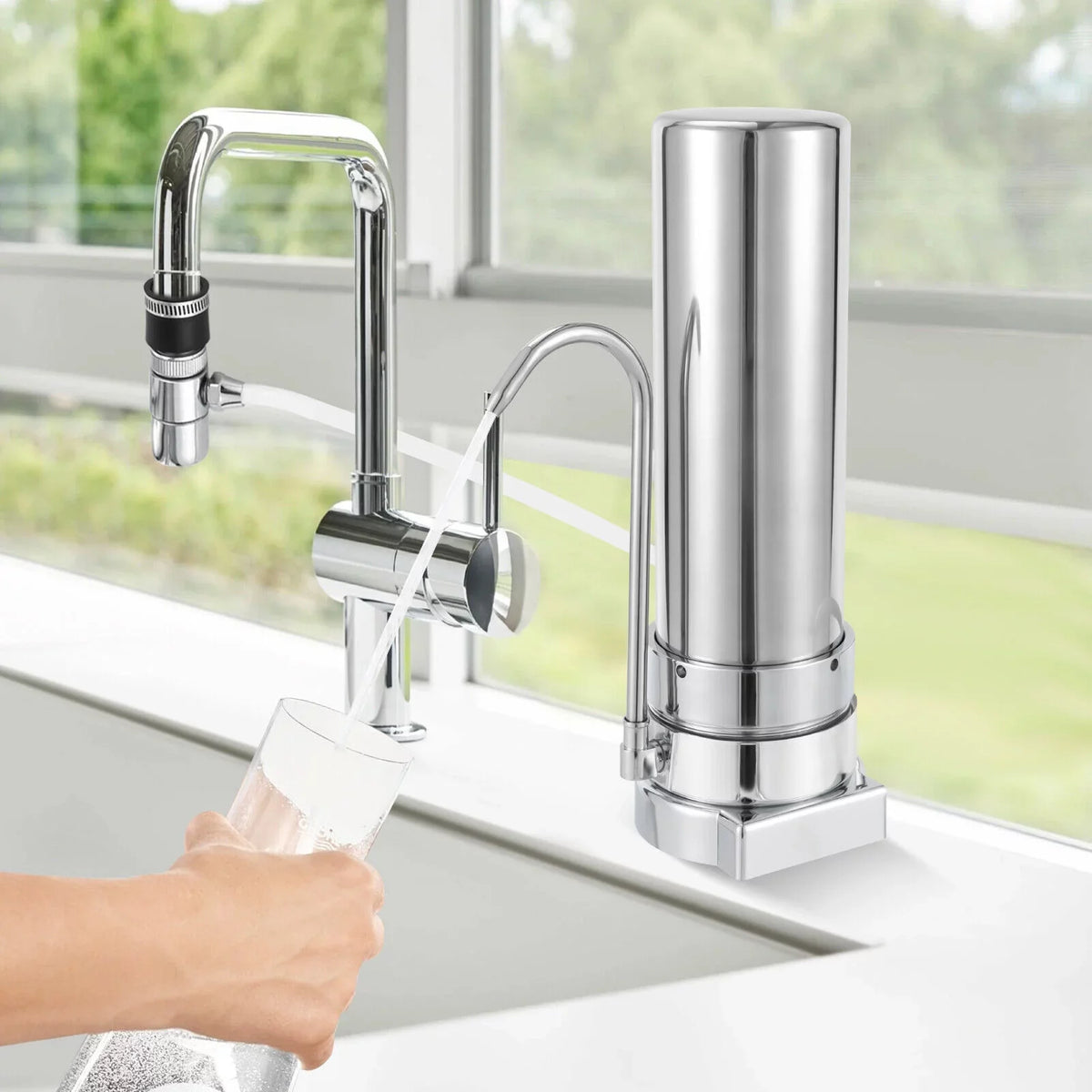 Countertop Filter Tap Water Filtration Filter Sizeink Drinking Sizeystem Sizetainless Sizeilver