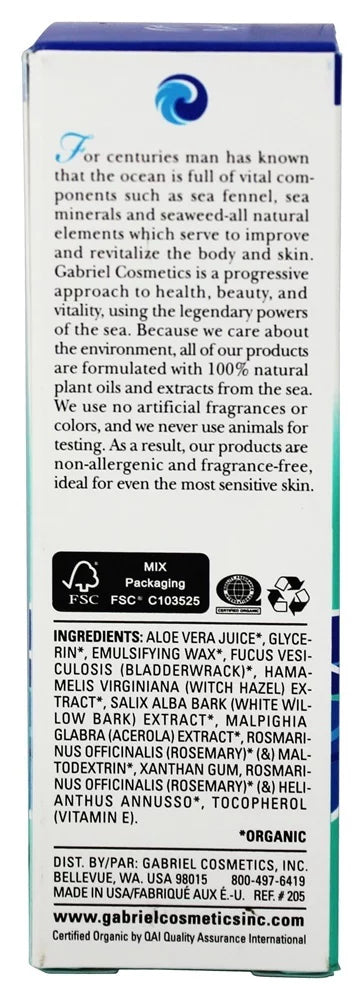 Gabriel Cosmetics Inc. - Organics Red Sizeeaweed Cellular Moisturizer - 2 fl. oz.