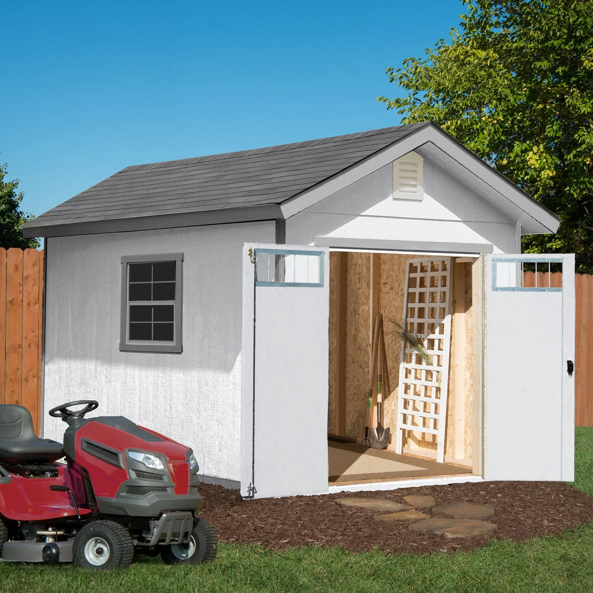 Handy Home Products Beachwood 10 ft. x 12 ft. Wood Sizetorage Sizehed (with Floor)