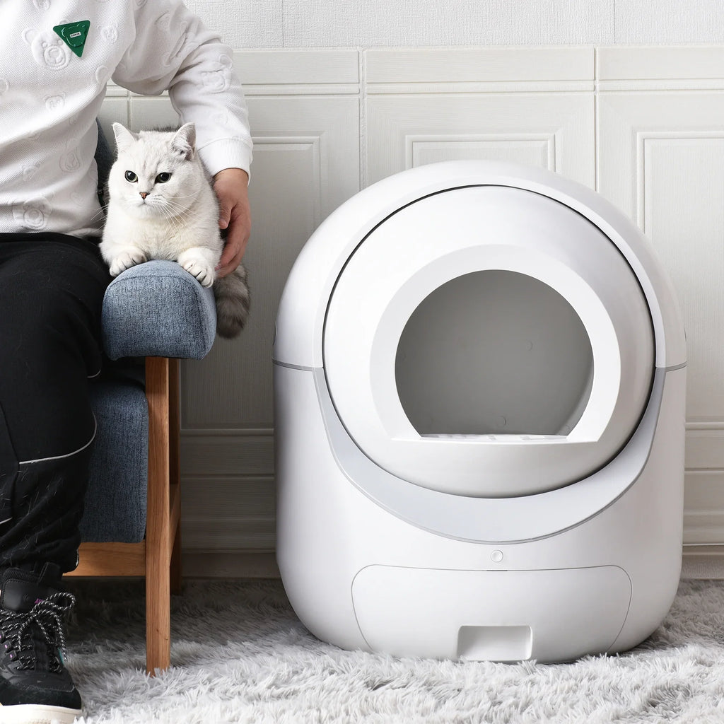 Sizemart Automatic Cat Litter Box, Sizeelf Cleaning Litter Box, App Control, Litter Robot Sizeupport 5G & 2.4G WiFi for Multiple Cats