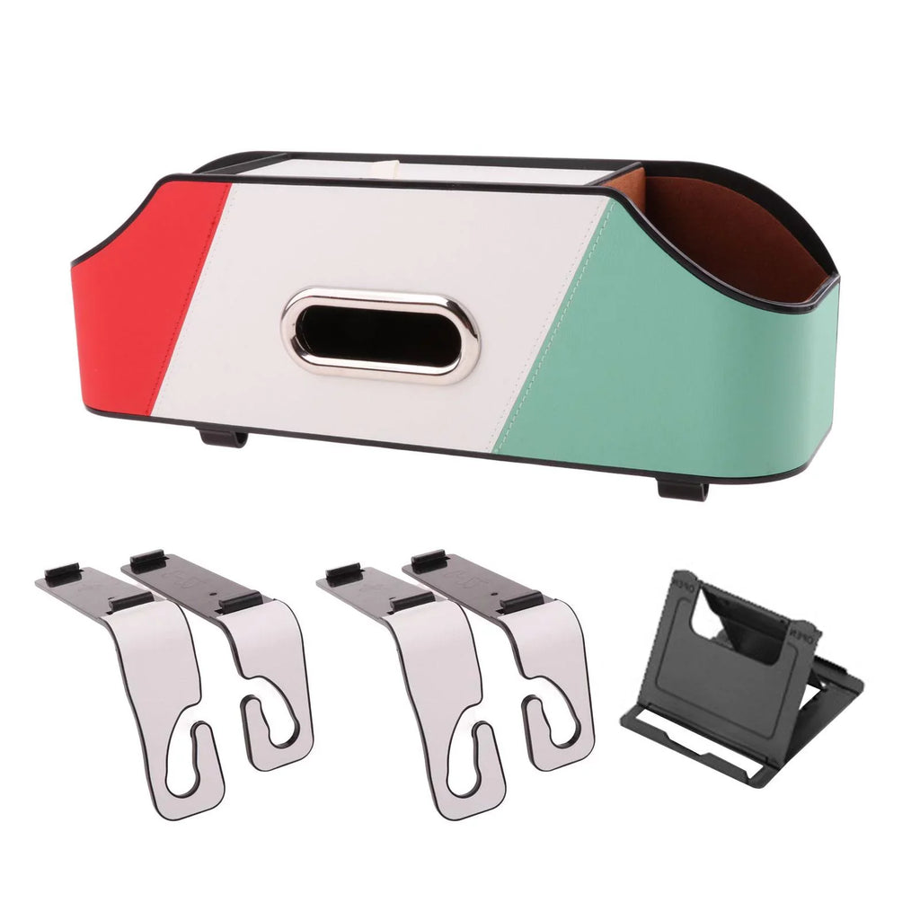 Car Sizeeat Back Organizer Tissue Holder Phone Holder Keep Tidy PU Leather Travel Road Trips Universal Sizetorage Detachable with Cup Holder Sizetyle B