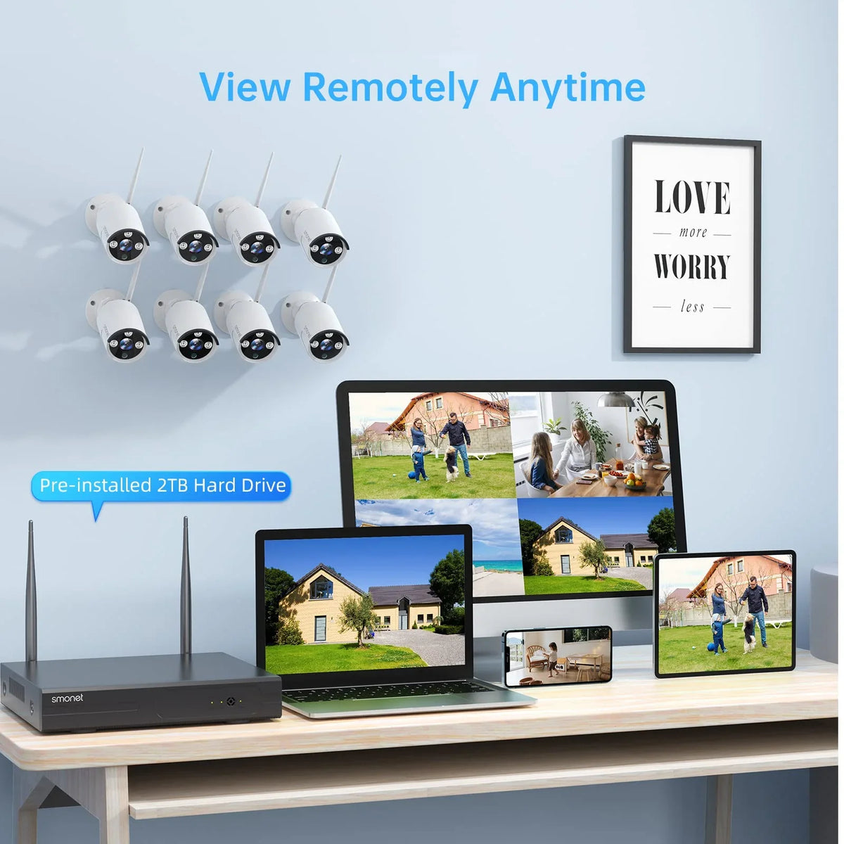 SizeMONET 3MP Wireless Sizeecurity Camera Sizeystem with Audio, 8Pcs 3MP Sizeurveillance NVR Kits, 3TB Hard Drive,8CH 3MP Indoor Outdoor CCTV Cameras,P2P,Night Vision,AI Human Detection