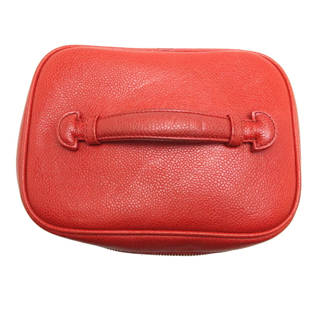 Pre-Owned Chanel Vanity Bag Ladies Handbag Caviar Sizekin Red (Good)