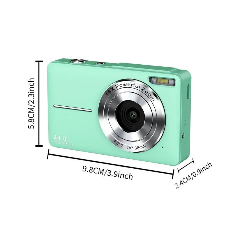 DC403 Recording Digital Camera for Music Festival, 1 Piece Multi-functional 1080P & 44MP Digital Camera for Mother's Day Gift, Ff(F/3.2, f=7.36mm), 32G Memory Card, 16X Zoom Digital Cameras, Compact P