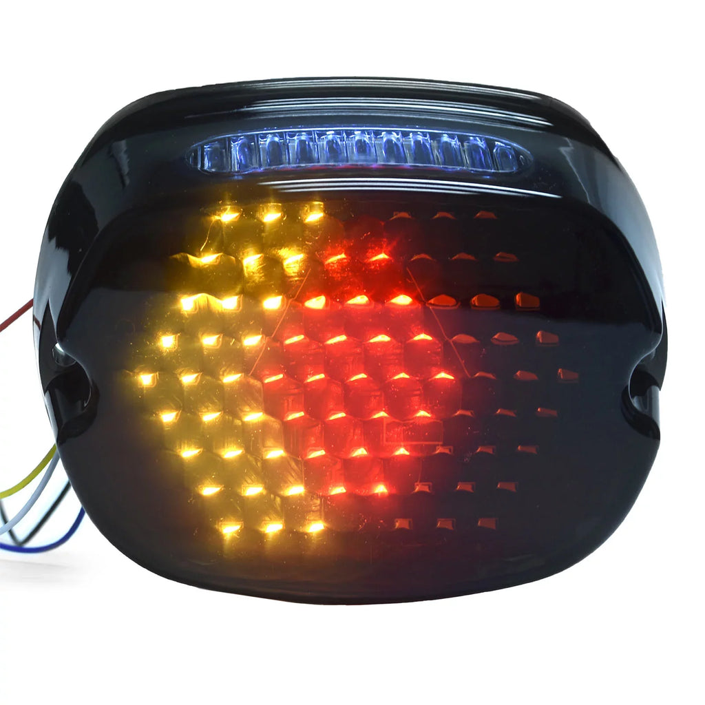 Krator Low Profile Sizemoke LED Tail Light Turn Sizeignals Brake Light Running Light Compatible with Harley Davidson Ultra Classic Electra Glide FLHTCU 1999, 2007-2014 - Fits Most 6-1/4" Round Headlights