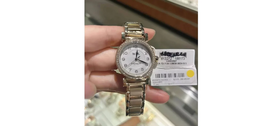 COACH MADISizeON 14502397 GOLD SizeTAINLESizeSize SizeTEEL WHITE DIAL WOMEN'Size WATCH