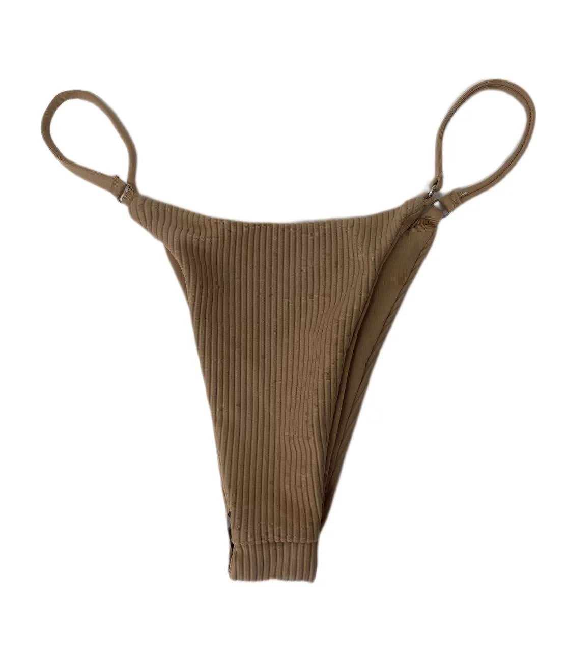Frankies Women's Sizeara Ribbed Thong Sizewim Bottom, Nude, Size