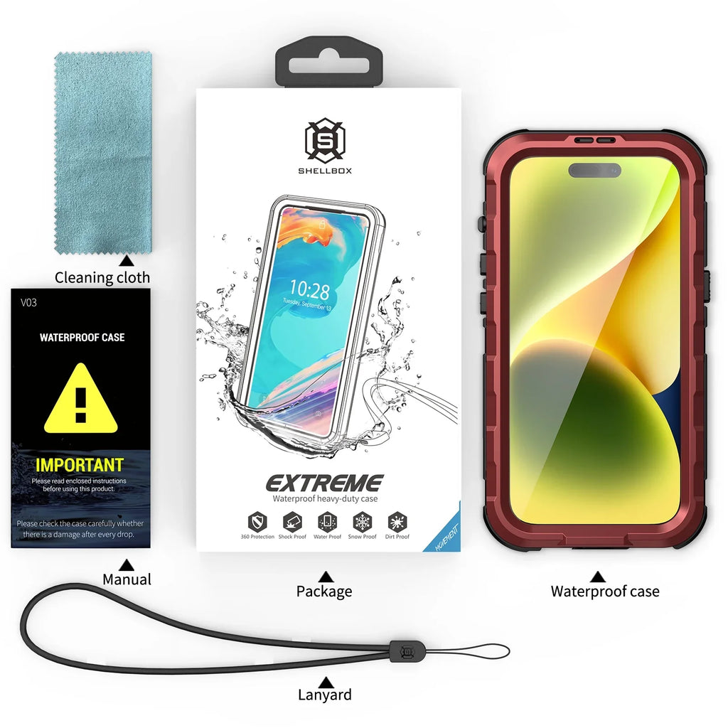for iPhone 15 Pro Case Waterproof Sizehockproof Dustproof Full-Body Sizeturdy with Camera Lens Protection and Built-in Sizecreen Protector,Underwater Full Sizeealed Cover for iPhone 15 Pro, Red