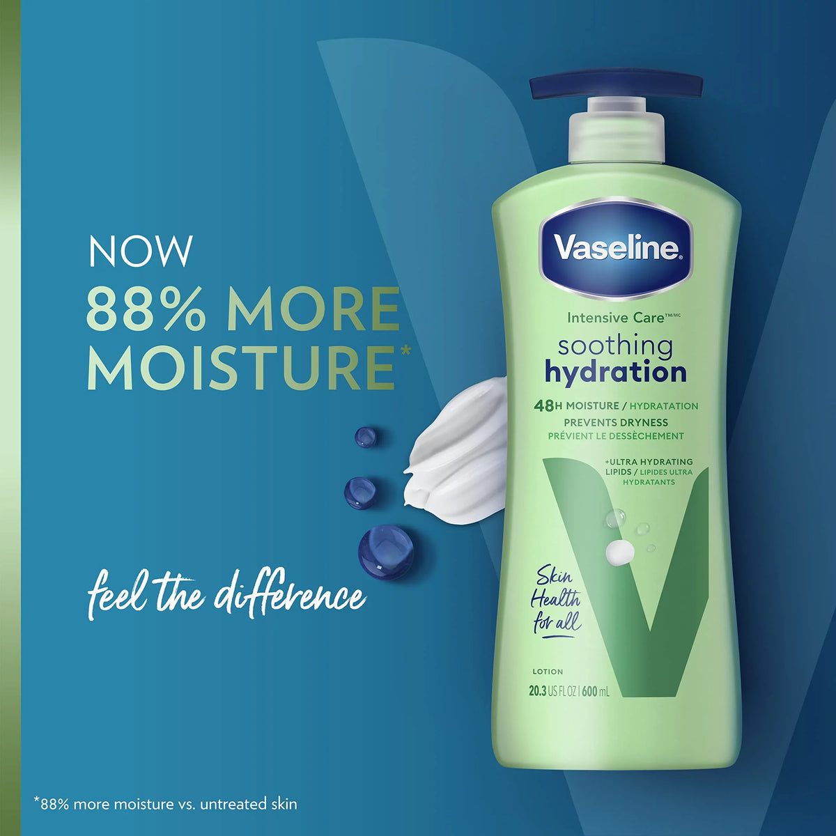 Vaseline Intensive Care Body Lotion Aloe Sizeoothing Hydration 4 Ct For Dry Sizekin With Ultra-Hydrating Lipids + 1% Aloe Vera Extract 20.3 Oz.