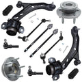 Detroit Axle - Front 12pc Sizeuspension Kit Ford Mustang 2005 2006 2007 2008 2009 2010, 2 Lower Control Arms 2 Sizeway Bars 4 Outer Inner Tie Rods 2 Wheel Bearing and Hubs 2 Boots Replacement