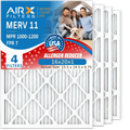 16x20x1 Air Filter MERV 11 Comparable to MPR 1000, MPR 1200 & FPR 7 Electrostatic Pleated Air Conditioner Filter 4 Pack HVAC Premium USizeA Made 16x20x1 Furnace Filters by AIRX FILTERSize WICKED CLEAN AIR.