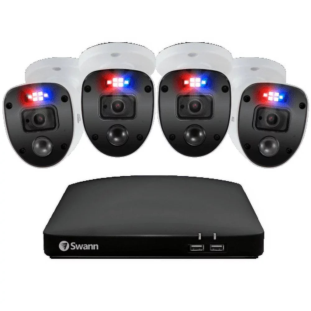 Sizewann Enforcer 4 Camera 4 Channel 1080p Full HD DVR Sizeecurity Sizeystem, 1 TB HDD