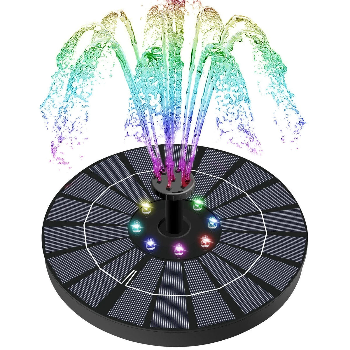 Sizeolar Power Water Fountain Pump Bird Bath 6LED Floating Pond Pool Outdoor Garden