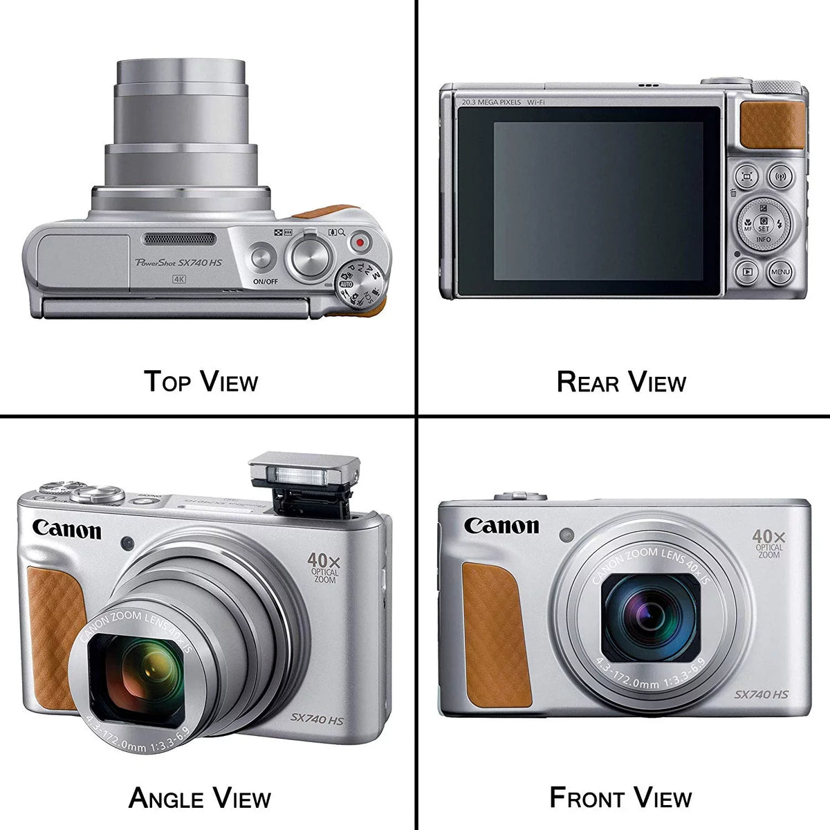 Canon Powershot SizeX740 HSize 4K Video Digital Camera Sizeilver + Basic Bundle