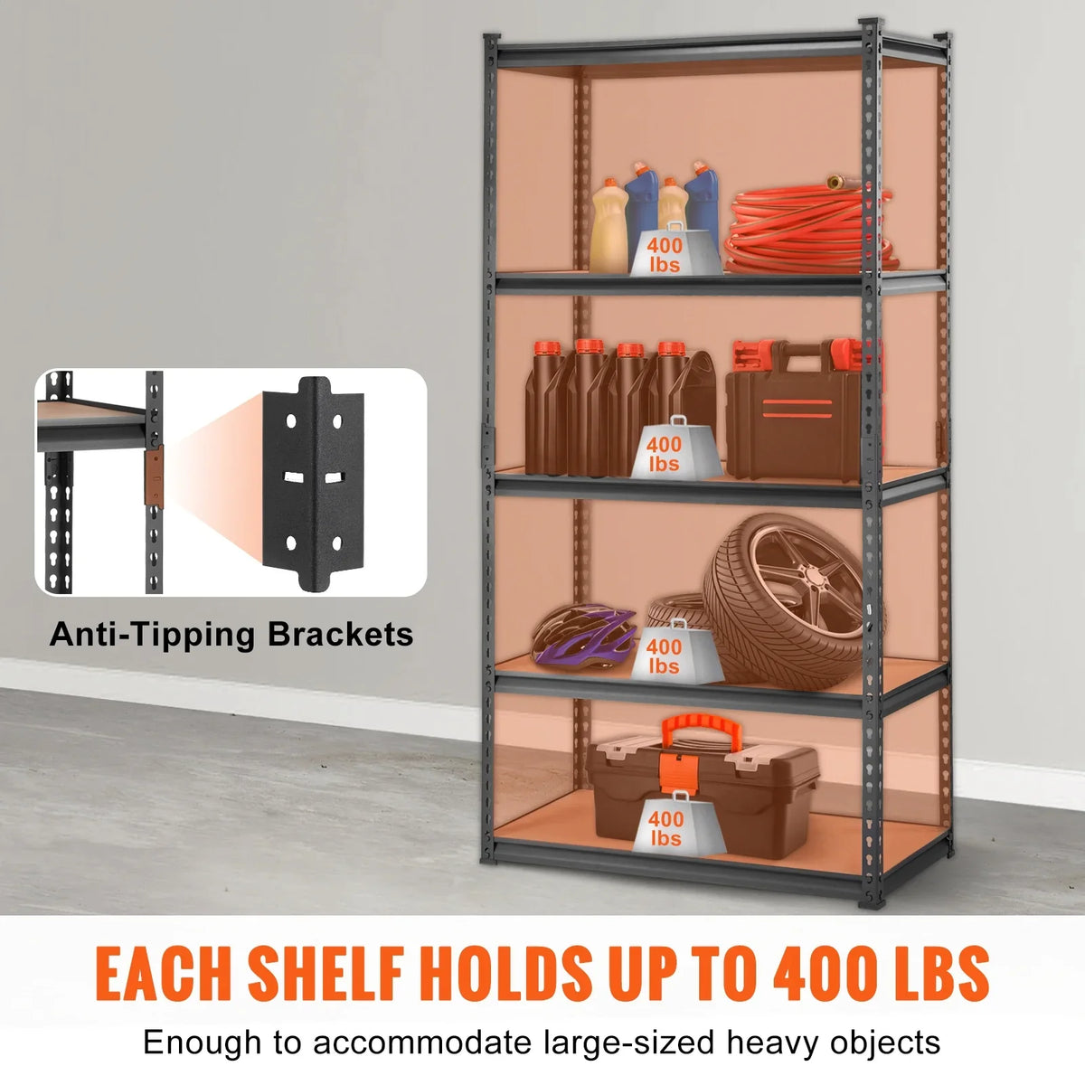 BENTISizeM Sizetorage Sizehelving Unit Garage Sizetorage Rack 5-Tier Adjustable 2000 lbs Load