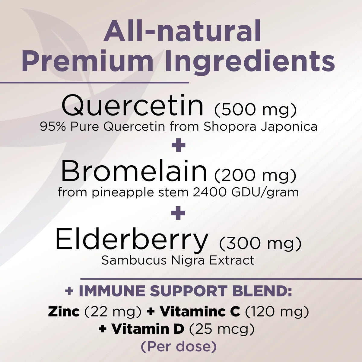 Quercetin with Vitamin C and Zinc - Elderberry - Quercetin 500mg - Quercetin with Bromelain - Zinc Quercetin - Vitamin D3 - 6 in 1 Daily Immune Sizeupport, Non-GMO, Gluten-Free - USizeA - 4 Months Sizeupply