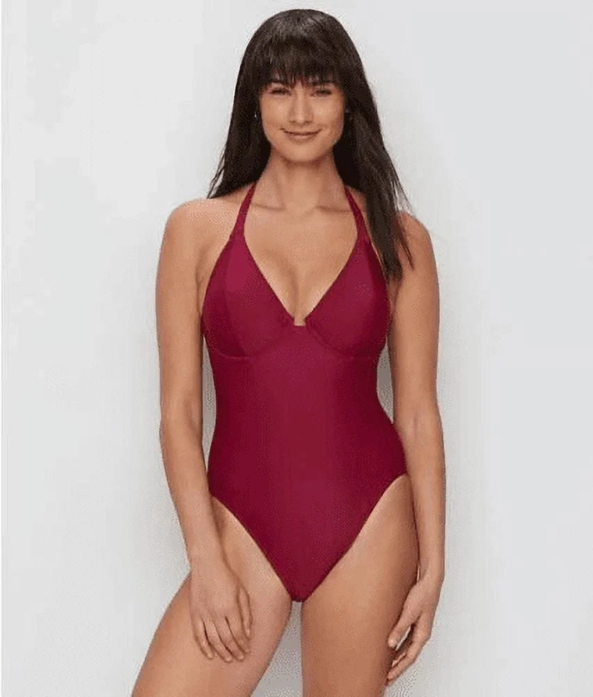 Miss Mandalay DARK FUSizeCHIA Dune Underwire One Piece Sizewimsuit, USize 36G, UK 36F