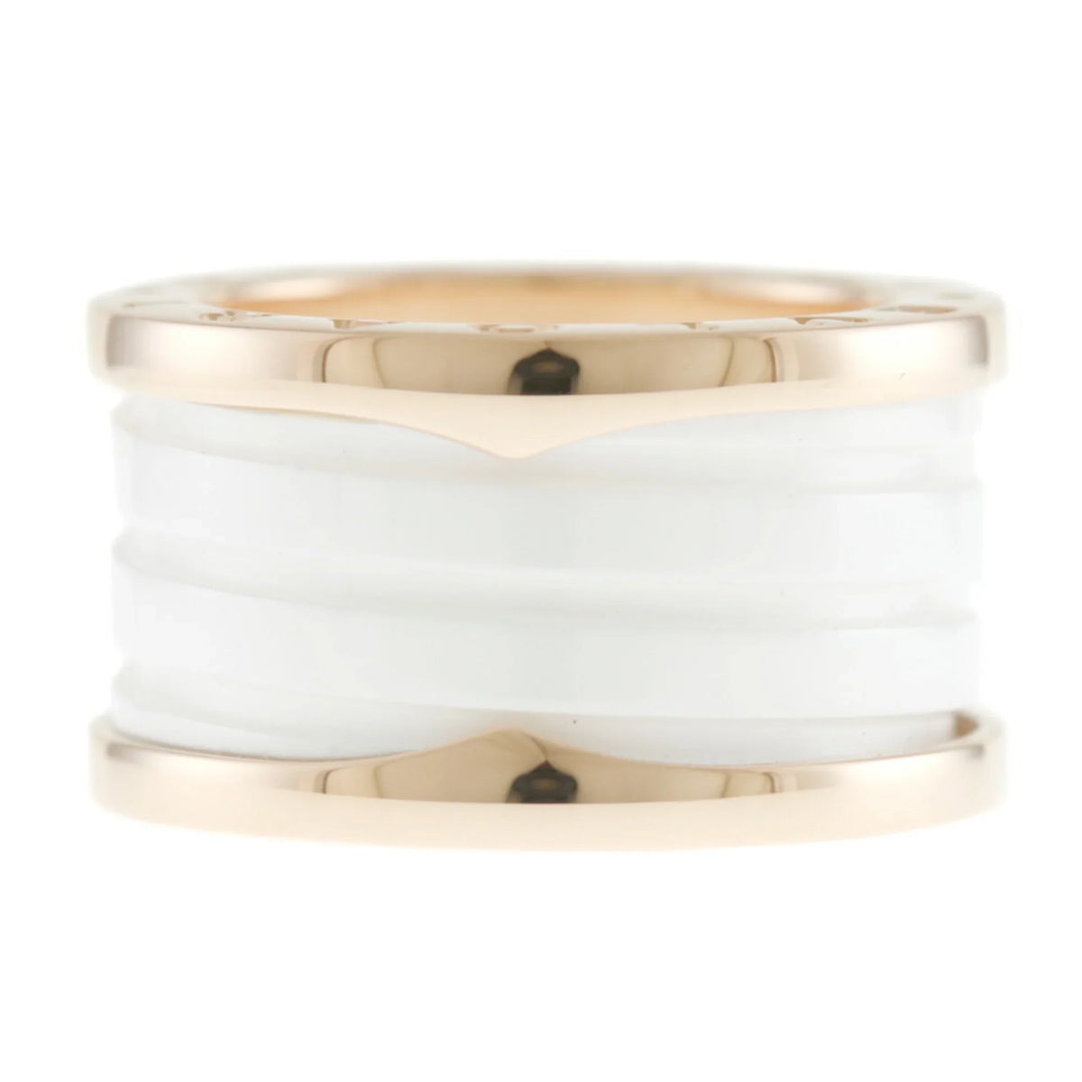 Pre-Owned Bvlgari B Zero One B-zero.1 4 Band Ivory Ceramic Ring No. 10 18K Women's BVLGARI (Good)