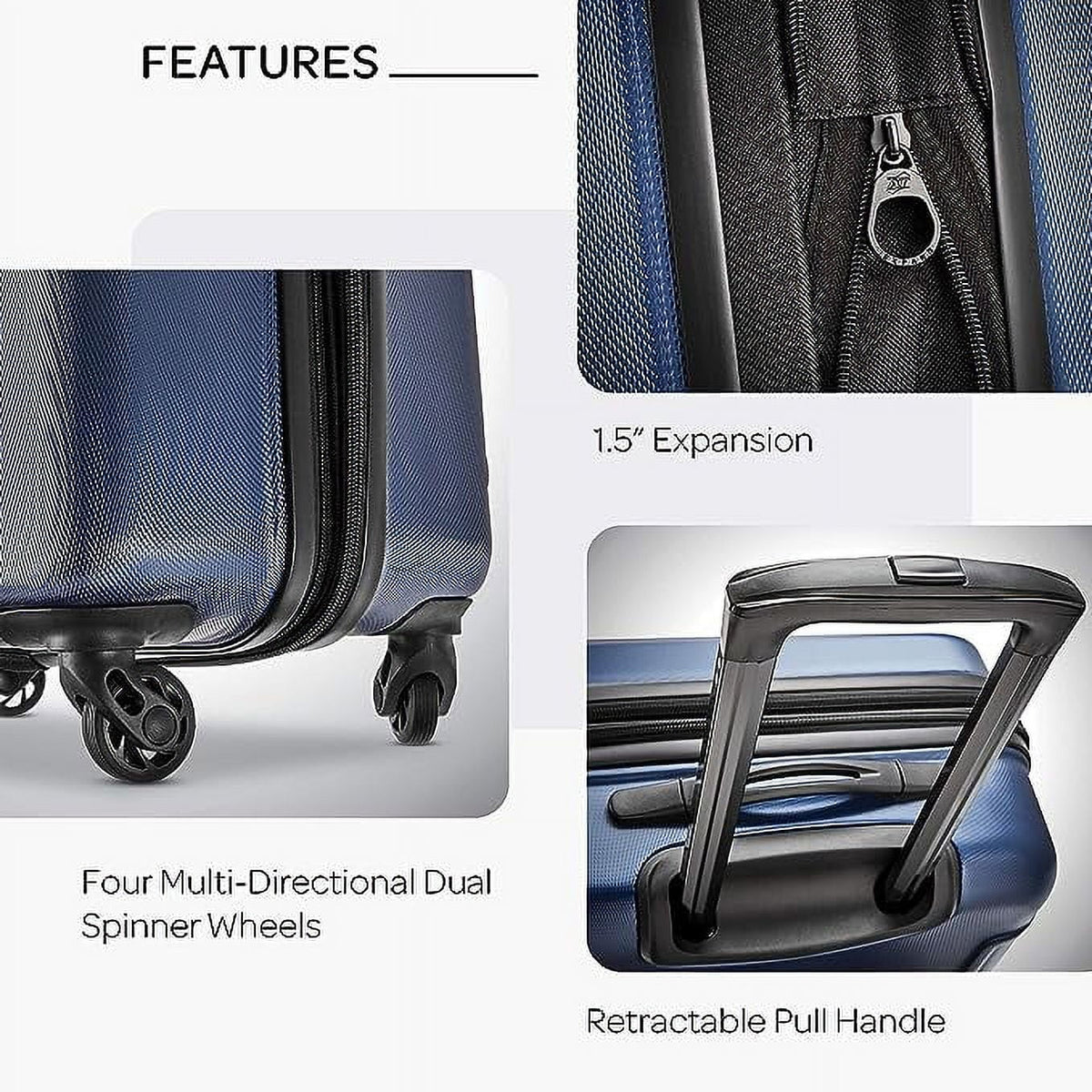 Open Box American Tourister 21" Moonlight Hardside Luggage Sizepinner 92504-1596 - NAVY